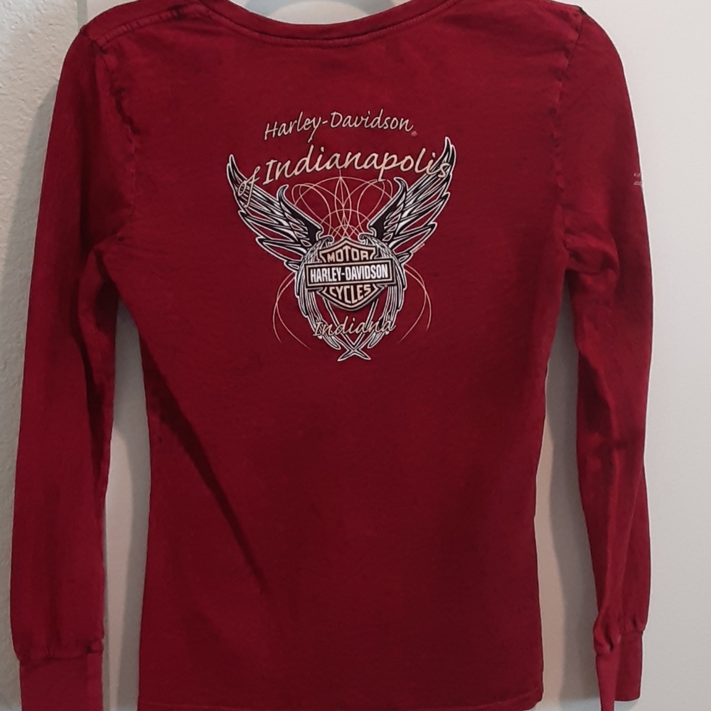 Harley Davidson Long sleeve Vneck tshirt